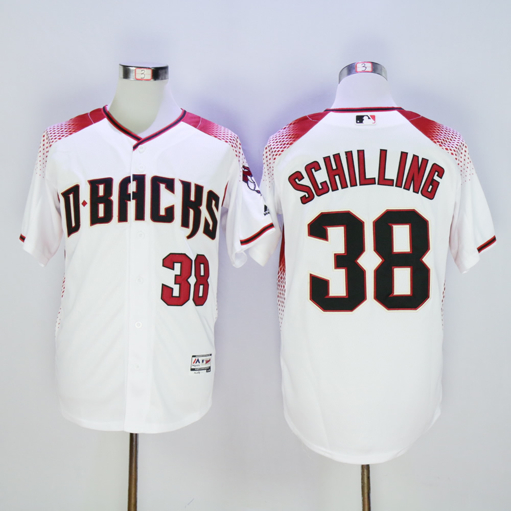 Men Arizona Diamondback #38 Schilling White MLB Jerseys